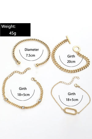 Gold 4 Piece Bracelet Set